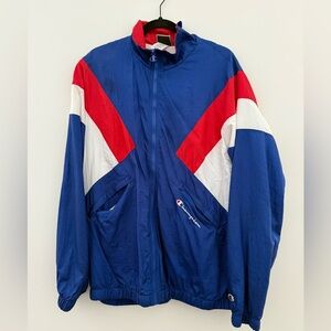 Champion Colorblock Nylon Warm-Up Track Jacket; Mens XL